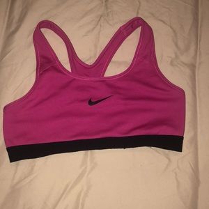 Pink nike sports bra